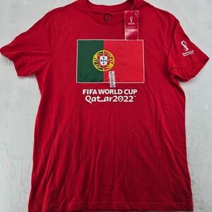 FIFA World‎ Cup Qatar 2022 Mens XL T-Shirt Red Portugal Flag Soccer Outerstuff